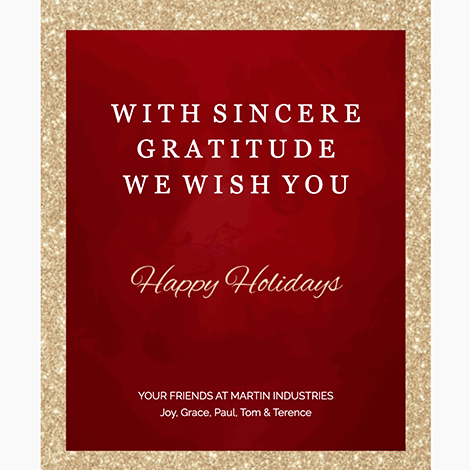 Golden Gratitude Company Holiday eCard